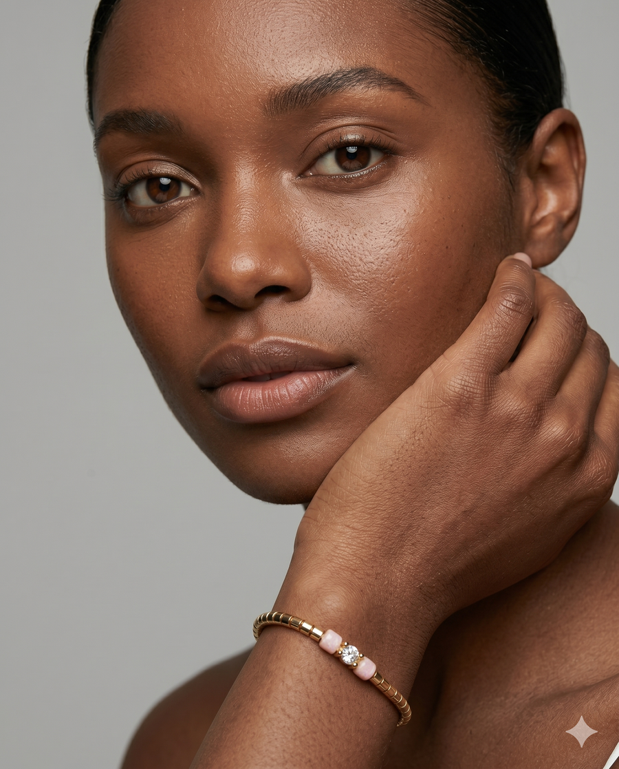 Gold Metal Beaded Bracelet