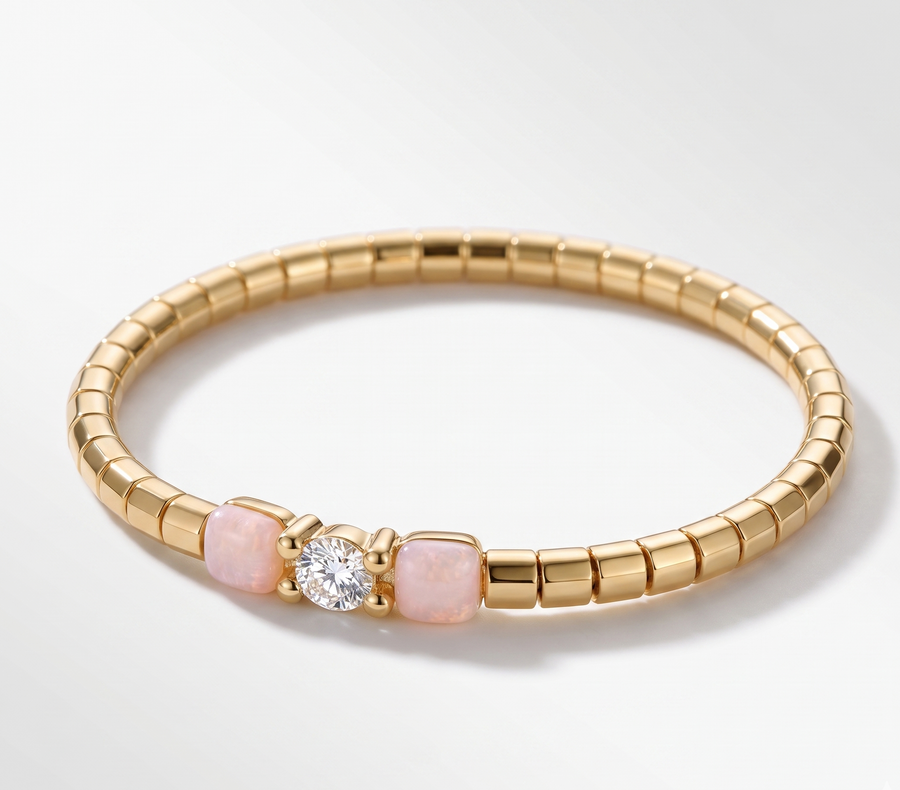 Gold Metal Beaded Bracelet