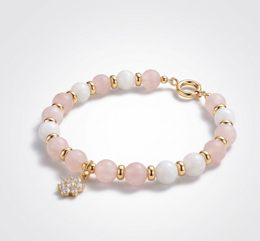 Pink Stone Beaded Bracelet