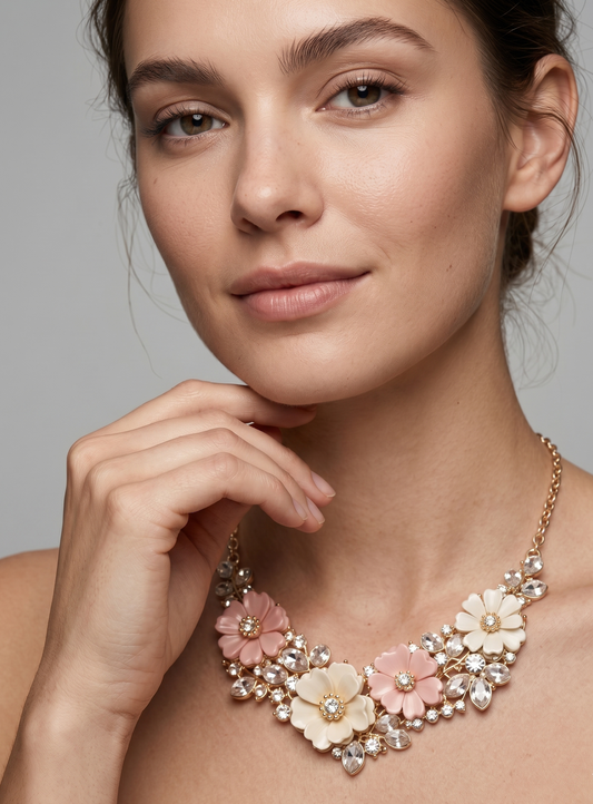Gold Resin Statement Necklace